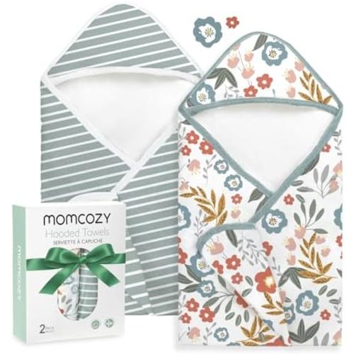 Momcozy Baby Towels, Soft Absorbent Bath Towel for Newborn&Toddler,Blossom