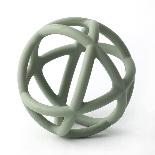 Baby Teether Ball Toy, BPA Free Silicone Soft Ball Easy to Hold Teether for Babies Ages 6 Months+ (Sage)