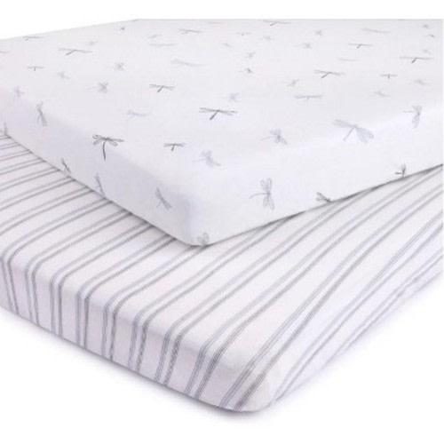 Ely's & Co. Baby Fitted Pack n Play - Mini Crib Sheet  100% Combed Jersey  Cotton Blue for Baby Boy 2 Pack