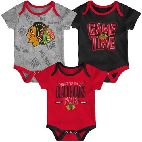 Outerstuff Chicago Blackhawks Baby Game Time 3 Piece Set