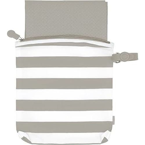 Ubbi On-The-Go Changing Baby Mat with Carrying Bag, Soft and Comfortable Diaper Bag Accessory Must Have for Newborns, Easy to Clean, Portable Changing Pad, Taupe