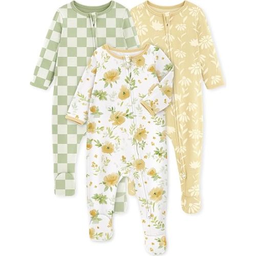 Yoofoss Baby Pajamas 100% Organic Cotton Baby Sleepers for Newborn 0-3 3-6 6-9 Months Boys Girl Clothes 3pcs Footed PJs