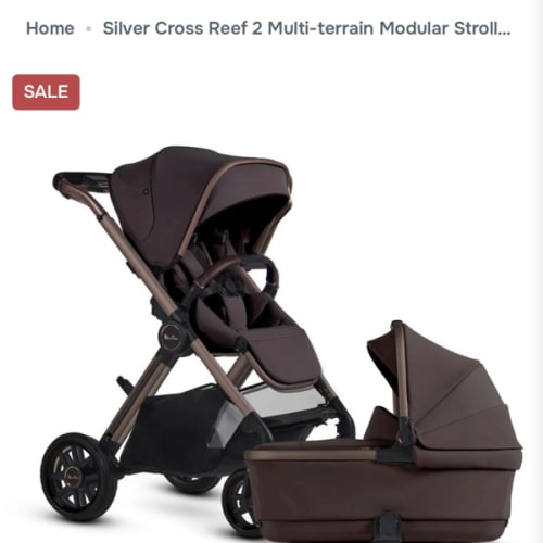 Silver Cross Reef 2 Multi-terrain Modular Stroller + Bassinet Bundle 2025  - Ganache 2025
