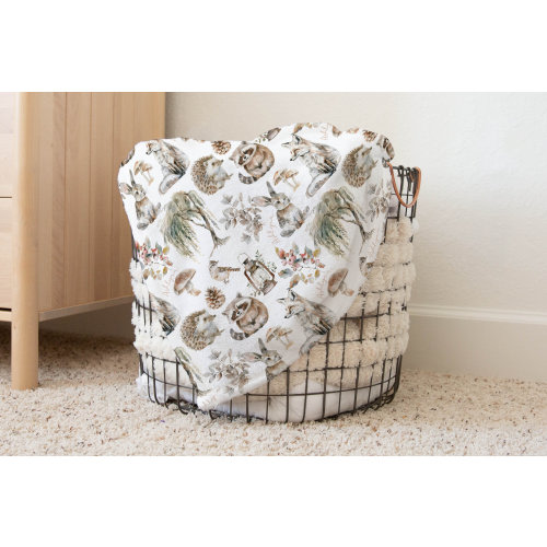 Baby Girl Woodland Baby Blanket, Woodland Crib Sheet For Girl Forest Animals Baby Bedding Forest Baby Shower Gift Woodland Nursey Set