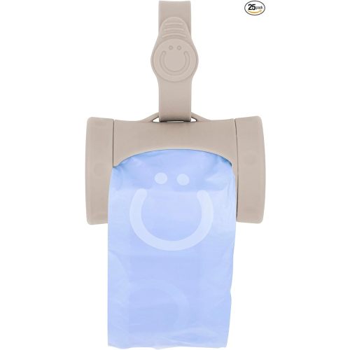 Ubbi Retractable On-the-Go Bag Dispenser for Baby Travel, Diaper Bag Accessory Must Have for Newborns, Helpful Baby Accessory, Taupe - Bag Dispenser Set - One Size
