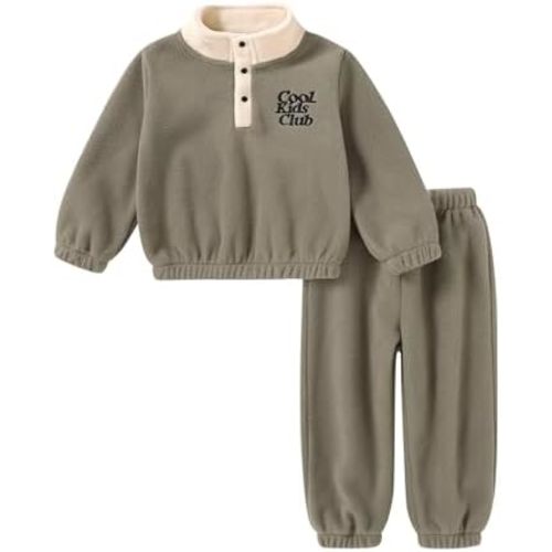 Toddler Boy Girl Fleece Sweatshirt and Pants Set for Fall Winter
