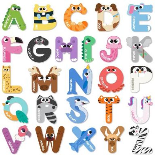 Joyfy Wooden Magnetic Letters, 26 Alphabet Fridge Magnets for Toddlers & Kids, Animal Educational Toys, Preschool ABC Spelling Learning Toys for Kids