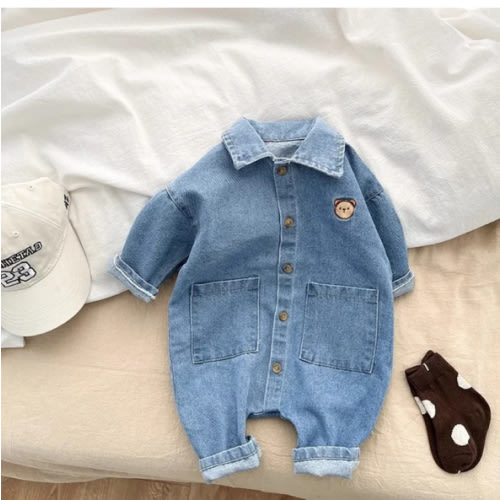 Baby Bear Denim Romper