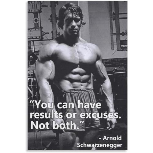 POCHY Arnold Schwarzenegger Poster Motivational Quotes Bodybuilding 1 Canvas Poster Wall Art Decor Print Kitchen Bedroom Bathroom Office Room Decor Gift Unframe:12x18inch(30x45cm)