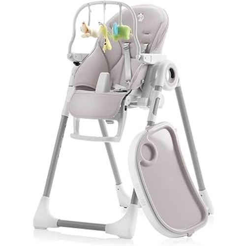 Sweety Fox Baby High Chair Adjustable to 7 Different Heights - Grey Baby Chair - Foldable High Chairs for Babies and Toddlers