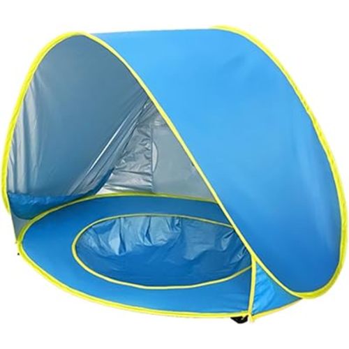 Tonlevo Pop-Up Baby Beach Tent with Pool, UV Protection Sun Shelter, 3-in-1 Canopy Design, Portable with Carrying Bag