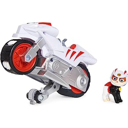 Paw Patrol, Moto Pups Wildcat’s Deluxe Pull Back Motorcycle Vehicle with Wheelie Feature and Toy Figure