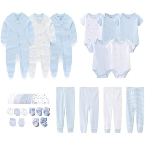 Newborn Layette Gift Set 27-Piece Baby Girl Clothes Bodysuits, Pants Essentials and Accessories 0-12Months