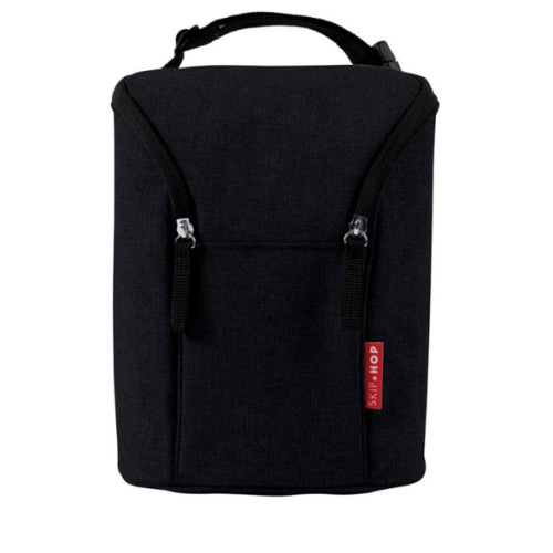 Skip Hop Insulated Breastmilk Cooler And Double Baby Bottle Bag, Black