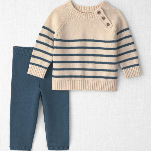 Baby 2-Piece Organic Cotton Knit Sweater & Pant Set in Stripes | Carter’s Oshkosh Canada