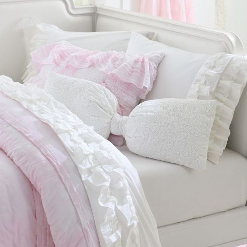 LoveShackFancy Eyelet Oversized Bow Pillow