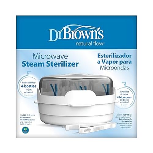 Dr. Brown's Microwave Steam - for Baby Bottles, Nipples, Bottle Parts, Pacifiers, Teethers and Breast Pump Parts