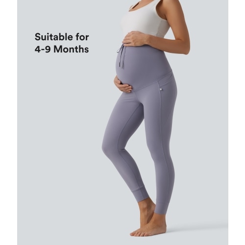 Halara UltraSculpt™ Ultra High-Waist Drawstring Plain 7/8 Yoga Maternity Leggings with Pockets