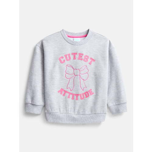 Wonder Nation Toddler Girls Graphic Fleece Crewneck with Long Sleeves, Sizes 12M-5T