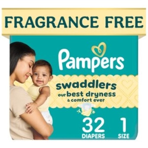 Pampers Swaddlers Diapers, Size 1 (8-14 lbs), 32 ct. | Family Dollar