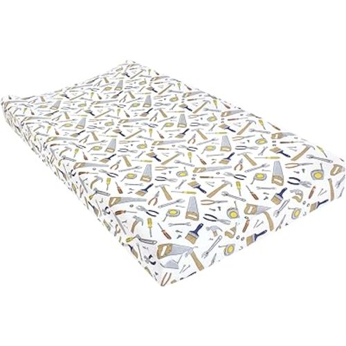 Hudson Baby Unisex Baby Changing Pad Cover, Construction Work, One Size