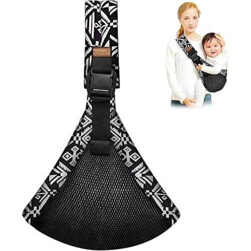 Baby Sling Carrier,Toddler Carrier,2026 New Baby Sling,Breathable and Adjustable Sling,Non-Slip Hip Seat Carrying 10-30lbs(Mesh,Black Sailboat)