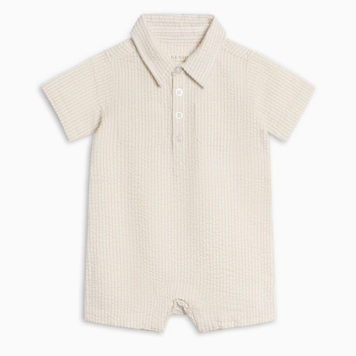 Mato Seersucker Collared Romper