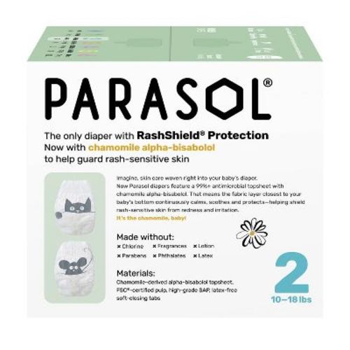 Parasol Chlorine-Free Diapers with RashShield Protection - Size 2 - 80ct
