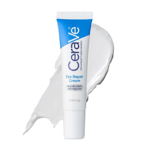 CeraVe Eye Repair Cream, Under Eye Cream for Puffiness and Bags, 0.5oz | Skin Care, Eye Cream, Hyaluronic Acid, Niacinamide, Marine Botanical Complex, Oil Free, Ophthalmologist Tested, Daily Use