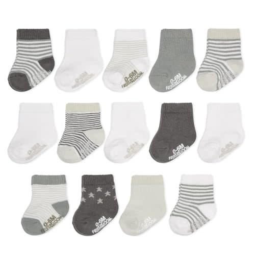 Fruit of the Loom Baby & Toddler Grow & Fit Flex Zones Cotton Stretch Socks - Unisex, Girls, Boys