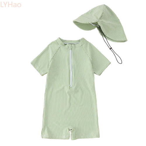 LYHao Baby Boys Swimwear Set With Hat Rash Guard Swimsuits For Toddler 0 3 Years Beach Pool Summer Play,2 Piece Swimwear Sets 3-6 Months Green