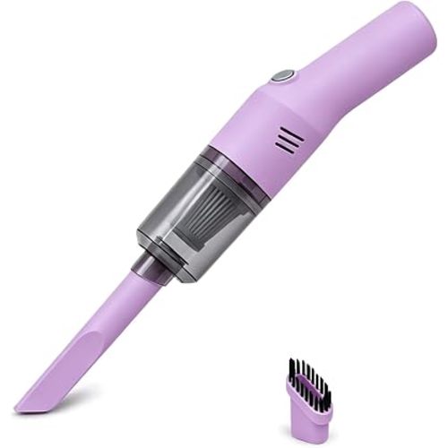 Mini Handheld Vacuum Portable for Desk, Keyboard, Car & Crumbs, Lavender