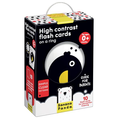 Banana Panda High Contrast Baby Flash Cards - 10 Large Black and White Double-Sided Cards - Specially Designed to Promote Visual Stimulation and Sensory Development in Infants Ages 0-3 Months