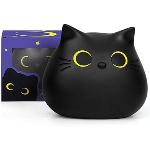 Piggy Bank, Black Cat Money Saving Box Gifts for Kids, Black Cat Bank Coin Box Cat Coin Bank Piggy Bank Toy for Adults Boys Girls Birthday 7 X 6 inches