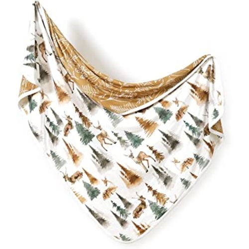 GRSSDER Baby Blankets Super Soft Stretchy Jersey Knit Swaddle Blanket for Baby Girls and Boys, Double Layer Receiving Blankets 34 x 44 Extra Large for Swaddling, Deer Pattern