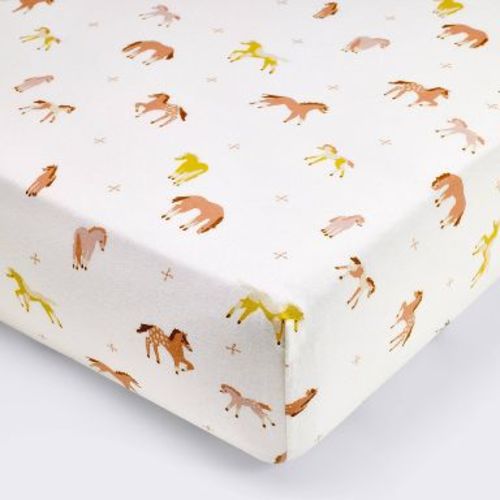 Cotton Fitted Crib Sheet - Horses - Cloud Island™: 200 Thread Count, 1-Pack, Standard Crib/Toddler