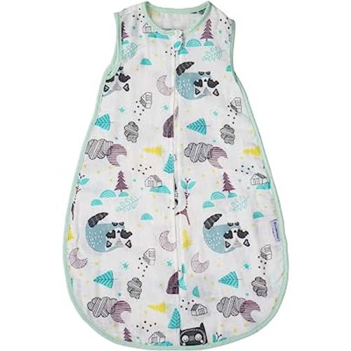 Baby Sleeping Sack Muslin Cotton Soft Wearable Blanket Summer Sleeping Bag Baby Sleeveless Sleep Sacks 0.5 Tog Boy Newborn 0-3M Lightweight 6-12 Months Girl Infant Sleep Bag 9-12 Months Toddler