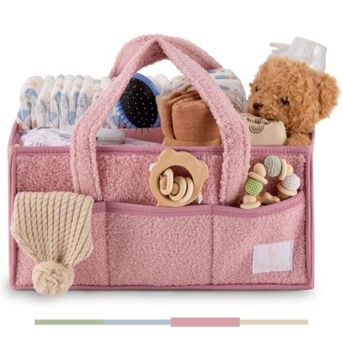 Babylicious Baby Diaper Caddy, Newborn Changing Table Organizer for Wipes and Diapers