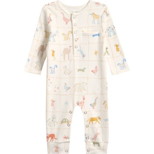 Long Sleeve Organic Cotton Henley Romper