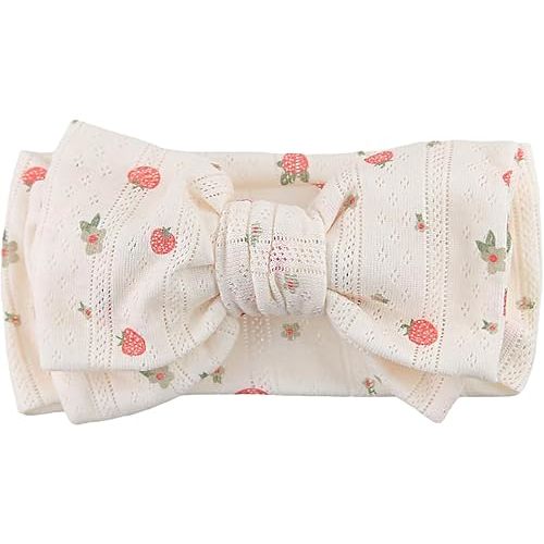 LemonSpace Handmade baby bow with Knotted Double Bows Stretchy Soft Cotton Infant Headwrap Comfortable Hair Accessories for Newborn,Toddler,Kids Ideal Gift for Baby Shower,Holidays