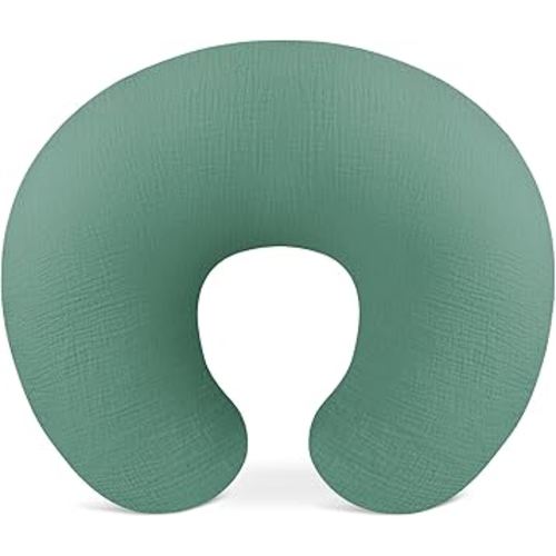Nursing Pillow Covers, Muslin Nursing Cover for Breastfeeding Pillows, Comfortable for Baby Girls and Boys (Roman Green)