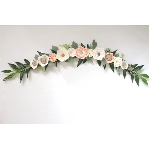 Baby Girl Flower Floral Wall Adornments Embellishment Nursery Crib Decor Girls Room Garden Woodland Pink Ivory Sage Baby Shower Whimsical