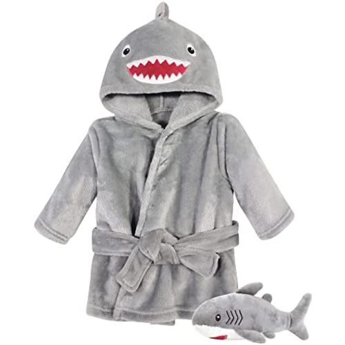 Hudson Baby unisex-baby Plush Bathrobe and Toy Set