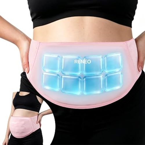 RENEO Ice Pack Belly Binder for C Section Recovery Must Have, Pink