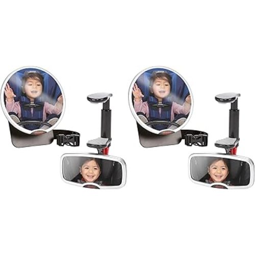 Diono Baby Car Mirror 4 Pack, Safety Mirror for Rear Facing Infant, Adjustable with Wide Crystal Clear View