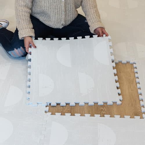 Little Landings Baby Play Mat for Floor - Aura Pearl (6x6ft) - Premium EVA Foam Play Mat for Babies & Toddlers (Ages 0-5+) Non-Toxic Playmat for Tummy Time, Crawling & Playroom - Stylish & Comfortable