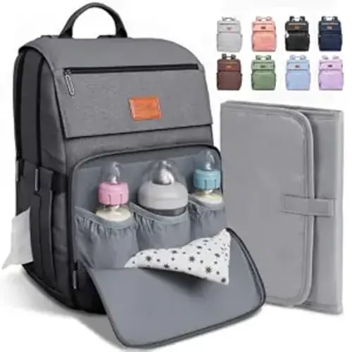 Baby Diaper Bag Backpack - Baby Bag for Girls & Boys, Large Waterproof Diaper Backpack - Baby Shower Gifts for Boys & Registry Must Haves - Travel Diaper Bags with Changing Pad - Newborn Stuff