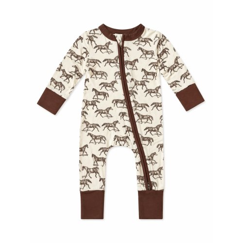Western Cowboy Wild Mustang Bamboo Zip Romper | Soft & Breathable – SpearmintLOVE