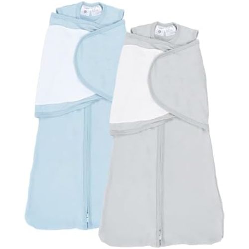 2-Pack 0.5 TOG Newborn Sleep Sack, All-in-One Swaddle Wrap with Silent Velcro for Infants (0–3 Months)