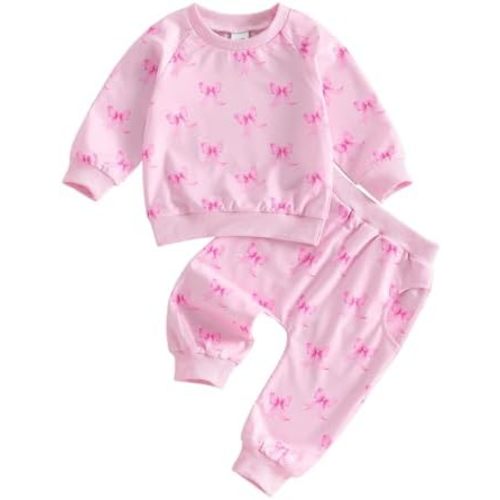 Toddler Baby Girl Fall Winter Outfit Butterfly/Strawberry Sweatshirt Pants Set Cute Clothes 3 6 9 12 18 Months 2T 3T